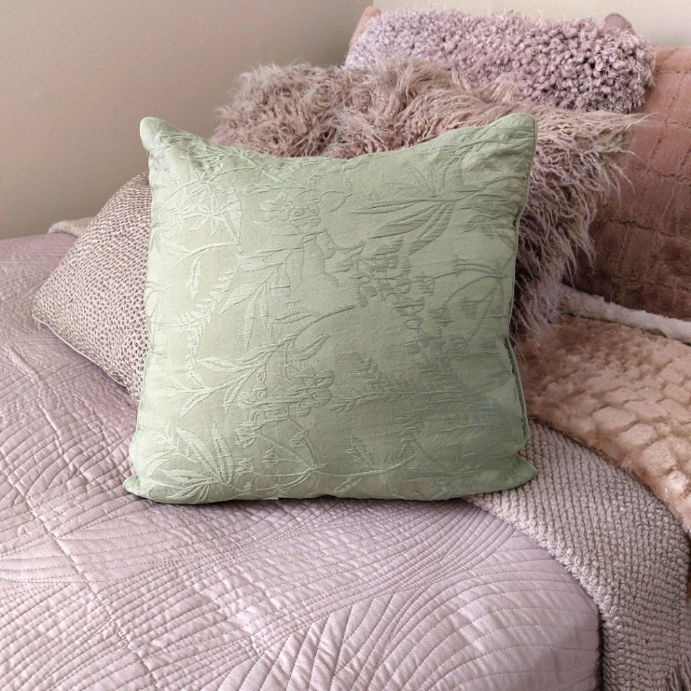 MINT Green Textured Throw Pillow